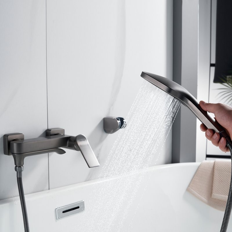 Смеситель для ванны с душем Shevanik S4102T оружейная сталь