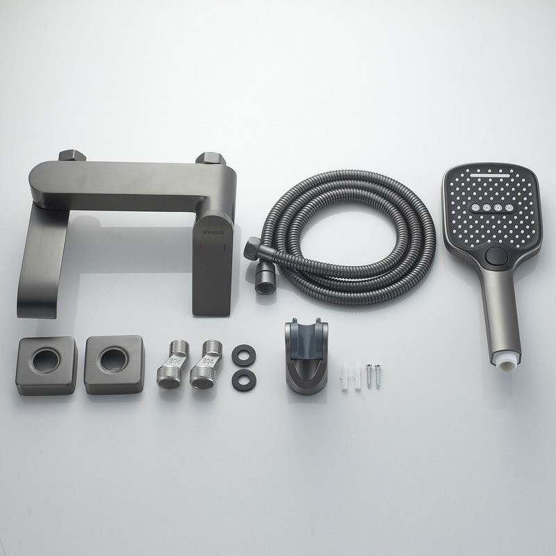 Смеситель для ванны с душем Shevanik S4102T оружейная сталь