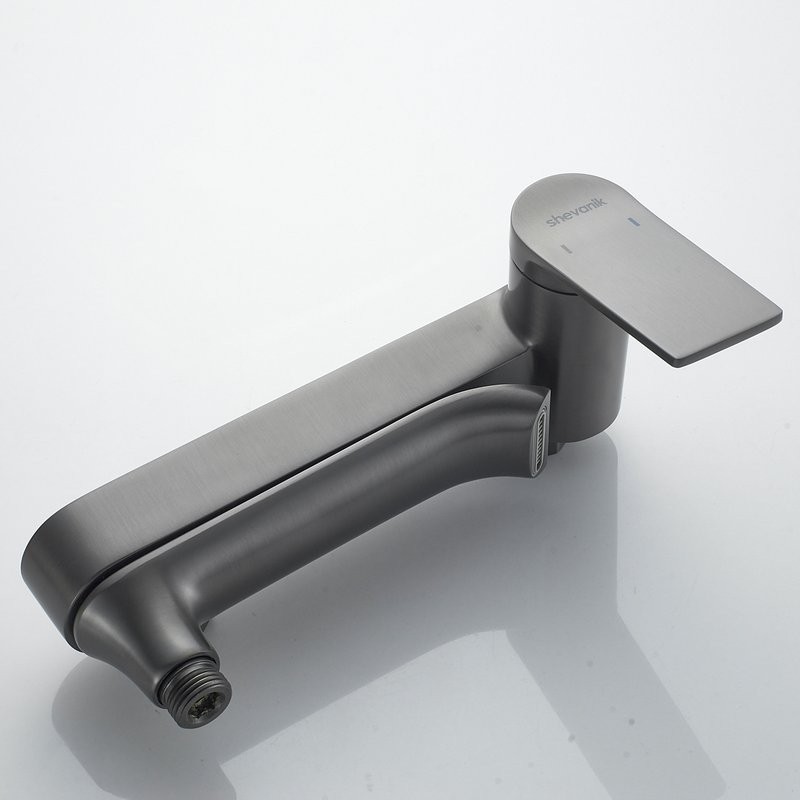 Смеситель для ванны с душем Shevanik S4102T оружейная сталь