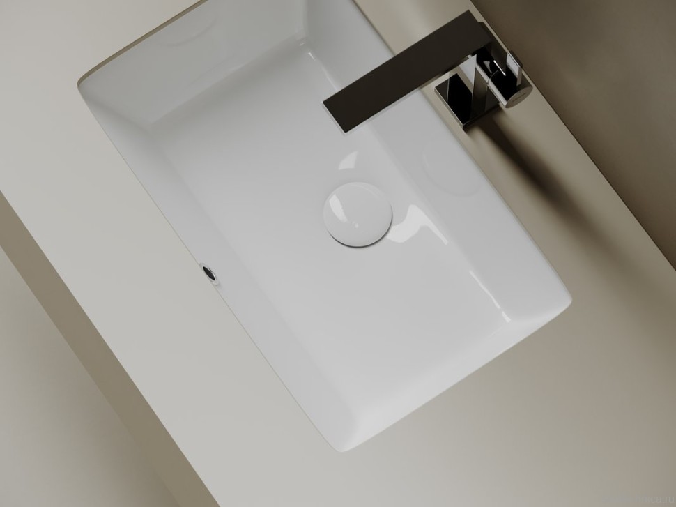 Раковина встраиваемая снизу Ceramicanova Era CN15004 53 глянцевая белая, прямоугольная