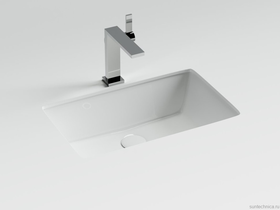 Раковина встраиваемая снизу Ceramicanova Era CN15004 53 глянцевая белая, прямоугольная
