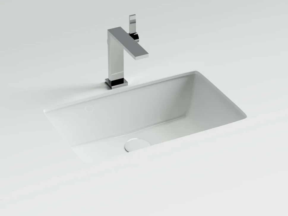 Раковина встраиваемая снизу Ceramicanova Era CN15004 53 глянцевая белая, прямоугольная