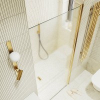 Душевая дверь в нишу Maybahglass MGD-808-3 80 см, профиль золото, стекло сатин