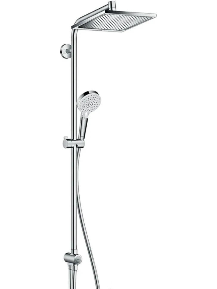 Душевой комплект Термостат Hansgrohe Ecostat E 15773000 для душа + Стойка Crometta E 240 1jet Showerpipe Reno 27289000 EcoSmart