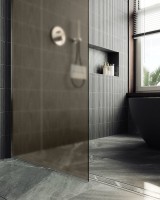 Душевая перегородка Maybahglass MGD-679-5ш 109 см, профиль хром матовый, стекло бронза матовое