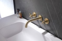 Смеситель для раковины Abber Wasser Kreis AF81121G С ВНУТРЕННЕЙ ЧАСТЬЮ, матовое золото