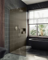 Душевая перегородка Maybahglass MGD-703-5у 69 см, профиль хром матовый, стекло бронза матовое