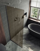 Душевая перегородка Maybahglass MGD-703-5у 69 см, профиль хром матовый, стекло бронза матовое