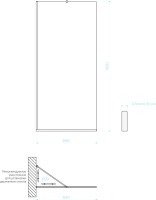 Душевая перегородка Maybahglass MGD-703-5у 69 см, профиль хром матовый, стекло бронза матовое