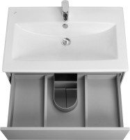 Тумба с раковиной AQUATON Форест 75 туманный серый, раковина Элина 75
