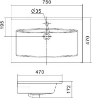 Тумба с раковиной AQUATON Форест 75 туманный серый, раковина Элина 75