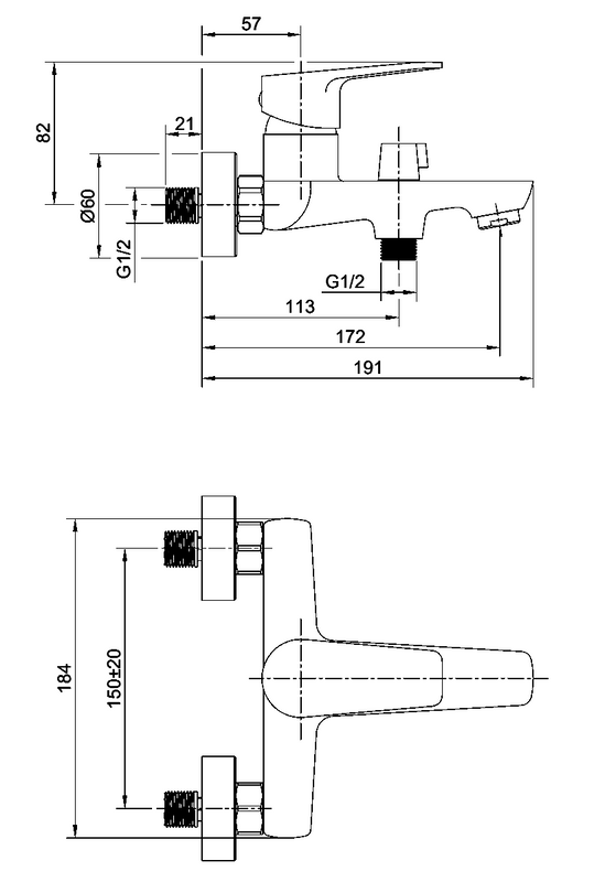 Смеситель для ванны с душем Olive'S Tieso 26201TS хром