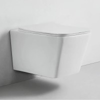 Комплект Унитаз подвесной BOND Cube F04-10 безободковый, с микролифтом, белый + Инсталляция AlcaPlast AM101/1120-4:1 RU M571-0001 кнопка смыва хром