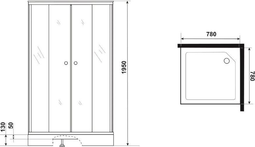 Душевой уголок Niagara Nova NG-0180-14 80x80, квадратный, с поддоном