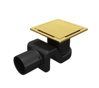 Душевой трап RGW Drain Leo 02-10Gb 10x10, в пол, золото brush, с сифоном