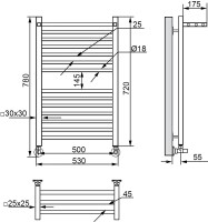 Полотенцесушитель водяной Ника Modern ЛМ 3 80/50 хром