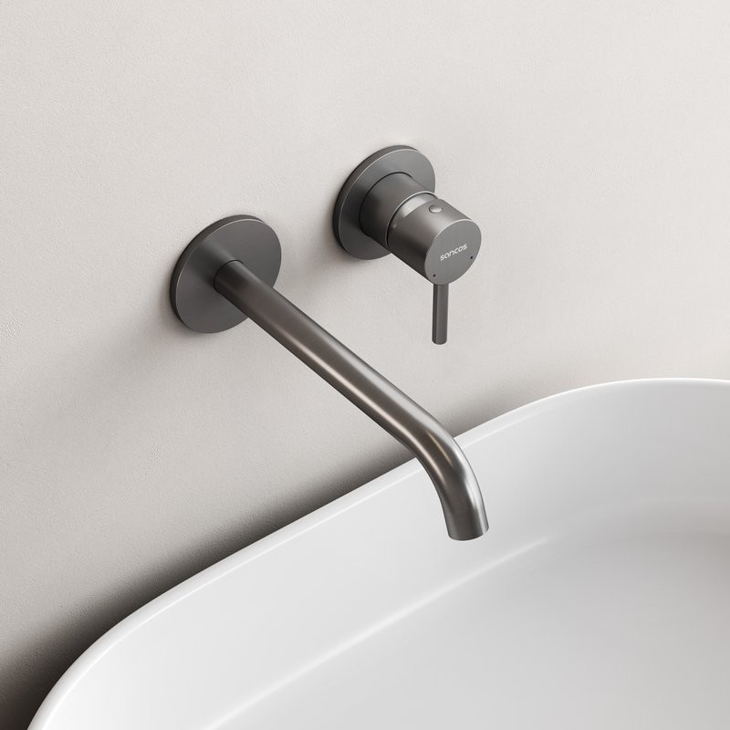 Смеситель для раковины Sancos Etna, вороненая сталь, SC9004GG