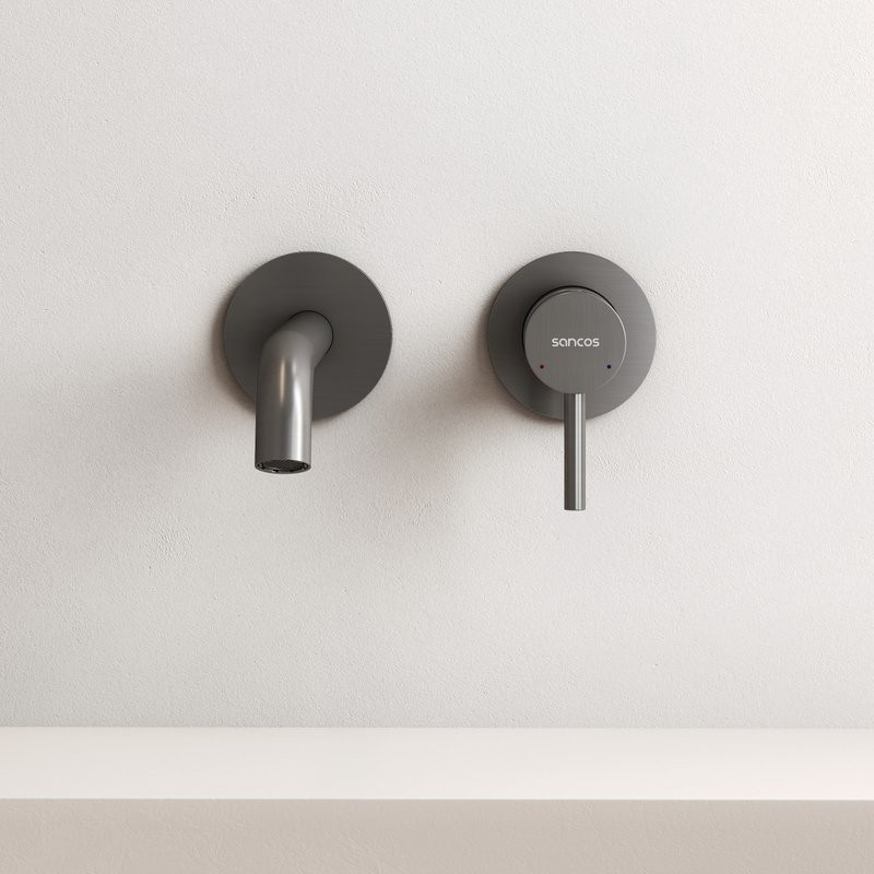 Смеситель для раковины Sancos Etna, вороненая сталь, SC9004GG