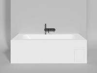 Ванна из искусственного камня Salini Orlanda Plus Kit S-Sense 190x100 см, встраиваемая, белая, на ножках, со сливом-переливом, с донным клапаном
