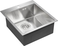 Комплект Мойка Paulmark Kroner PM214551-BS брашированная нержавеющая сталь + Смеситель Essen 213011-СR хром
