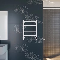 Полотенцесушитель электрический Grota Costa 430х600 RAL9016 EL 60x45 см, подключение справа, слева, скрытое подключение справа, матовый белый, лесенка, из стали