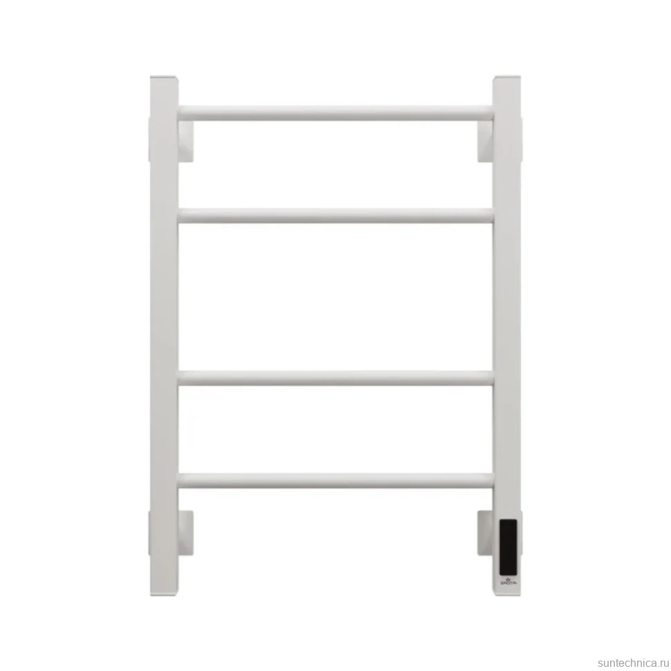 Полотенцесушитель электрический Grota Costa 430х600 RAL9016 EL 60x45 см, подключение справа, слева, скрытое подключение справа, матовый белый, лесенка, из стали