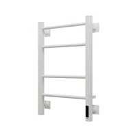 Полотенцесушитель электрический Grota Costa 430х600 RAL9016 EL 60x45 см, подключение справа, слева, скрытое подключение справа, матовый белый, лесенка, из стали