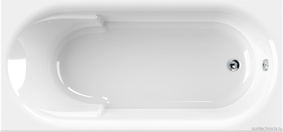 Акриловая ванна Cezares Arno W37 170x80 см, пристенная, белая, с каркасом
