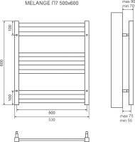 Полотенцесушитель электрический Lemark Melange П7 50x60, белый