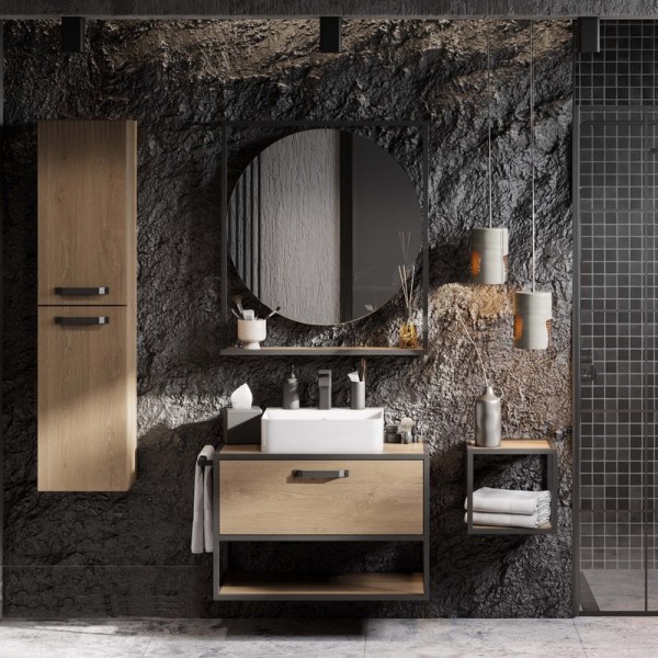 Мебель для ванной комнаты AQUATON Лофт Фабрик 80 дуб кантри со столешницей