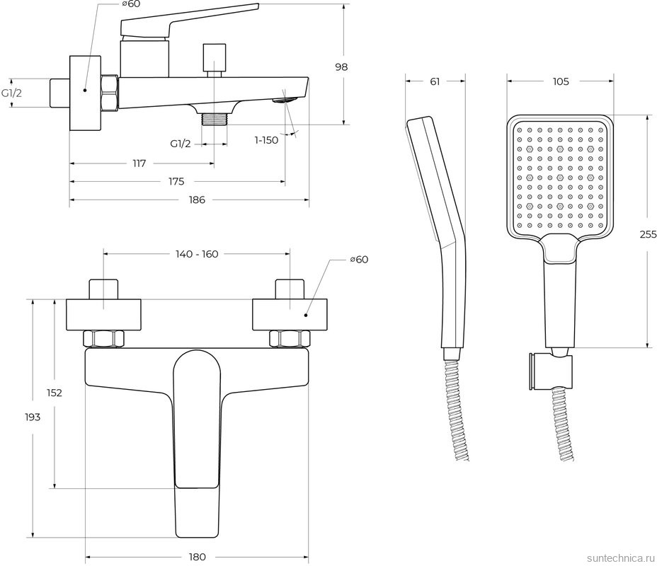 Комплект для ванной BelBagno Ardente VASM/LVM хром