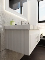 Мебель для ванной комнаты La Fenice Cubo 100 белая, ручка хром