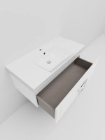 Мебель для ванной комнаты La Fenice Cubo 100 белая, ручка хром