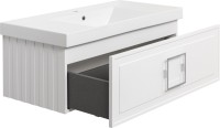 Мебель для ванной комнаты La Fenice Cubo 100 белая, ручка хром