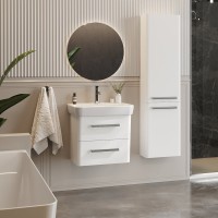 Шкаф-пенал для ванной Belux Портленд ПН 40 навесной, глянцевый белый