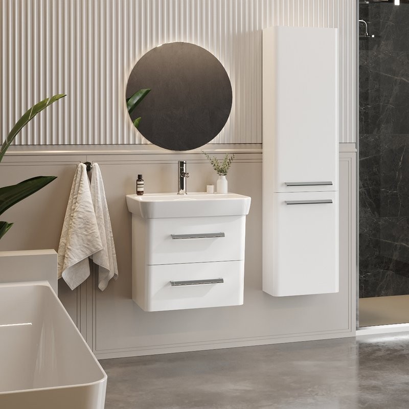 Шкаф-пенал для ванной Belux Портленд ПН 40 навесной, глянцевый белый