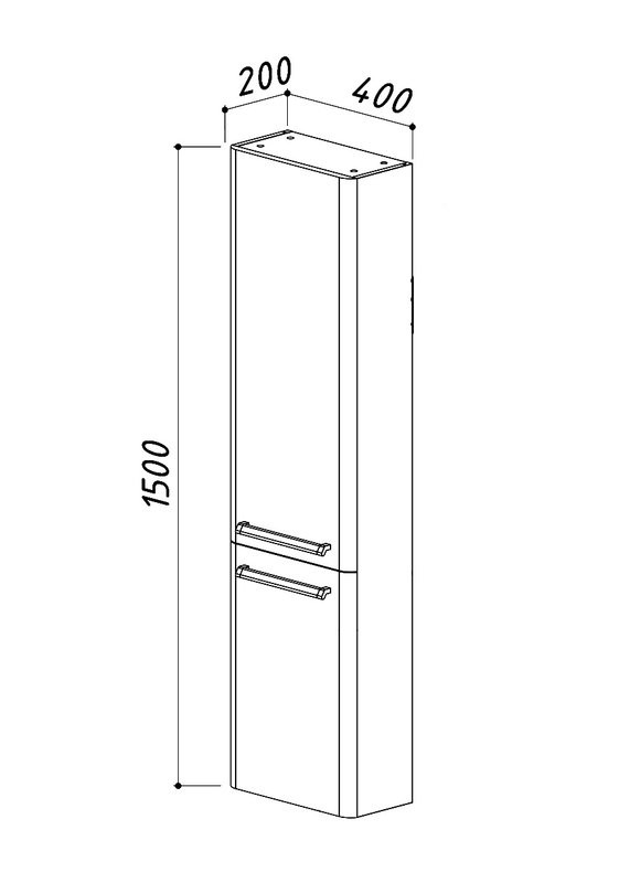 Шкаф-пенал для ванной Belux Портленд ПН 40 навесной, глянцевый белый