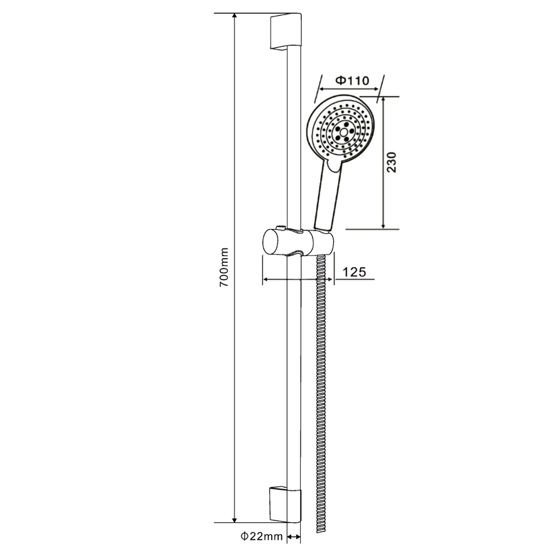 Душевой гарнитур Orange O-Shower OS802b черный