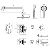 Смеситель для ванны и душа Lemark Verba LM11422C, встраиваемый