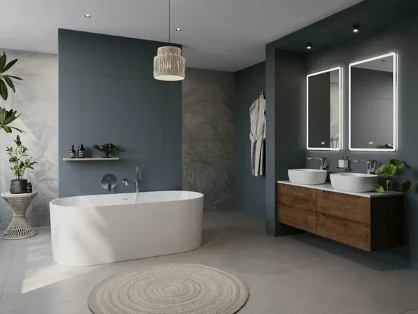 Акриловая ванна BelBagno BB705-1800-800 180x80 см, отдельностоящая, белая, овальная, на ножках, со сливом-переливом, с донным клапаном