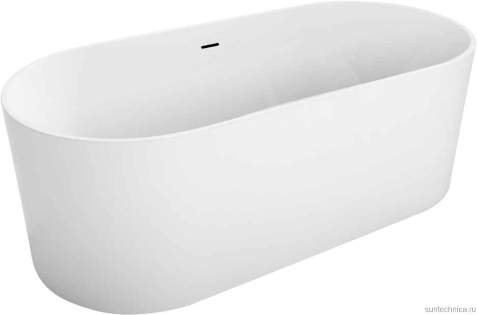 Акриловая ванна BelBagno BB705-1800-800 180x80 см, отдельностоящая, белая, овальная, на ножках, со сливом-переливом, с донным клапаном
