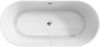 Акриловая ванна BelBagno BB705-1800-800 180x80 см, отдельностоящая, белая, овальная, на ножках, со сливом-переливом, с донным клапаном