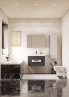 Зеркало-шкаф AQUATON Ар-Деко 85 серый кобальт Зеркало-шкаф AQUATON Ар-Деко 85 серый кобальт