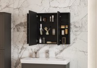 Зеркало-шкаф AQUATON Ар-Деко 85 серый кобальт Зеркало-шкаф AQUATON Ар-Деко 85 серый кобальт