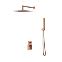 Душевой комплект Boheme Qubic 474-3-CB С ВНУТРЕННЕЙ ЧАСТЬЮ, copper brushed