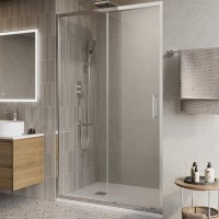 Душевая дверь в нишу BelBagno Luce BF-1-110-C-Cr профиль хром, стекло прозрачное