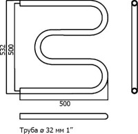 Полотенцесушитель водяной Terminus M-образный БШ 500x500