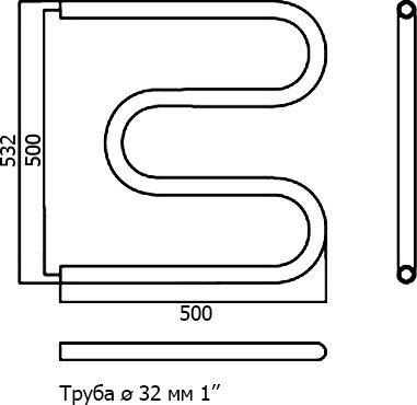 Полотенцесушитель водяной Terminus M-образный БШ 500x500