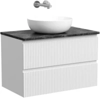 Тумба с раковиной Sancos Snob R 80 см, bianco, столешница черный мрамор, раковина CN5024