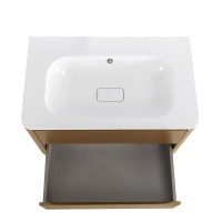 Тумба с раковиной Cezares Relax 80 подвесная, 2 ящика, брашированное золото